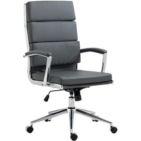 Chefsessel TODRA KUNSTLEDER, klassisches modernes Design, sehr bequem, Farbe Grau