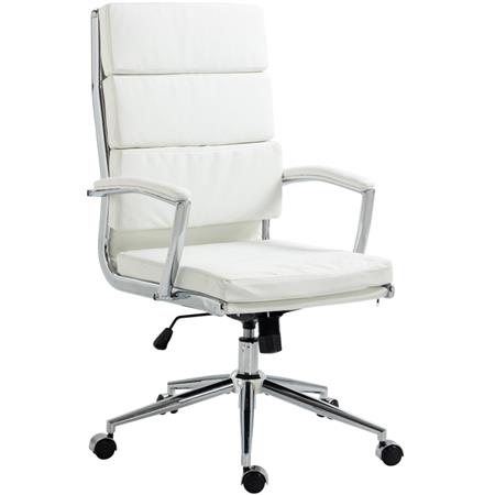 Chefsessel TODRA KUNSTLEDER, klassisches modernes Design, sehr bequem, Farbe Weiß