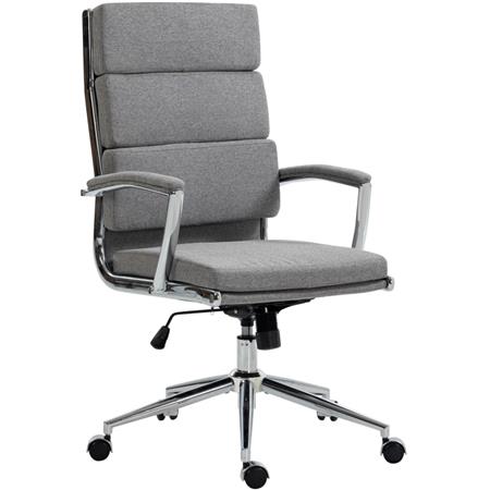Chefsessel TODRA STOFF, klassisches modernes Design, sehr bequem, Farbe Hellgrau