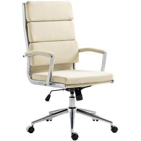 Chefsessel TODRA STOFF, klassisches modernes Design, sehr bequem, Farbe Creme