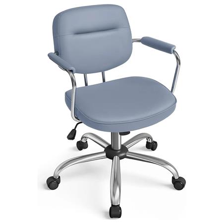 Bürostuhl CLASSIC, kompakt und vielseitig, Leder, Farbe Graublau
