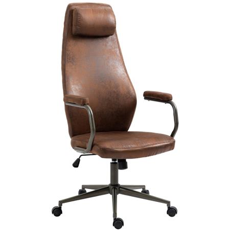 Chefsessel FLORENCE, Industrial Antik Design, schwarzes Fußkreuz, Kunstleder, Farbe Braun
