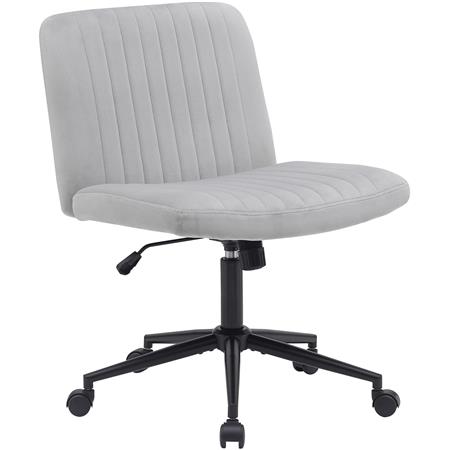 Bürostuhl SONNY, modernes Design, gepolstert, Samt, Farbe Hellgrau