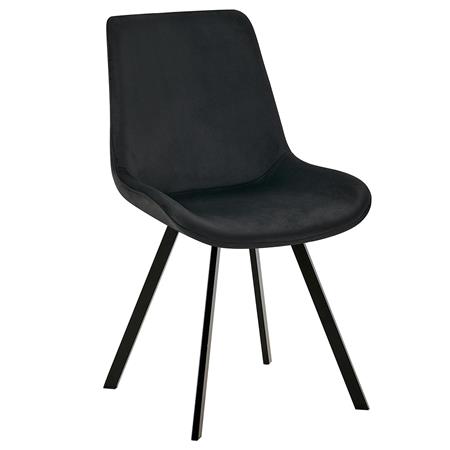 Besucherstuhl UNAMI, elegantes Design, Vierfuß-Gestell aus Metall, drehbar, Samtbezug, Farbe Schwarz