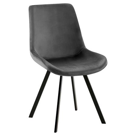 Besucherstuhl UNAMI, elegantes Design, Vierfuß-Gestell aus Metall, drehbar, Samtbezug, Farbe Dunkelgrau