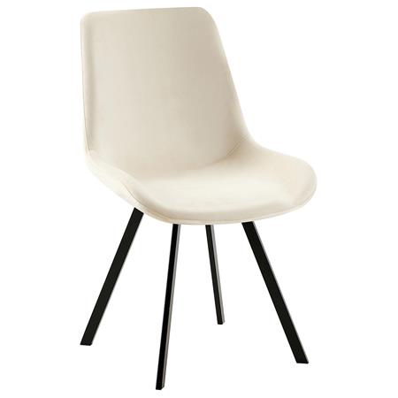 Besucherstuhl UNAMI, elegantes Design, Vierfuß-Gestell aus Metall, drehbar, Samtbezug, Farbe Creme