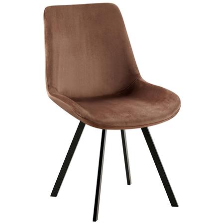 Besucherstuhl UNAMI, elegantes Design, Vierfuß-Gestell aus Metall, drehbar, Samtbezug, Farbe Braun
