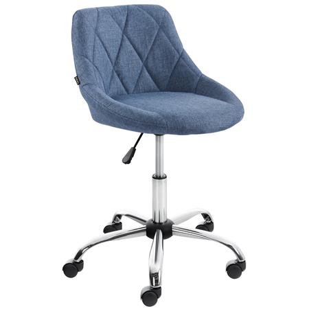 Arbeitshocker DOVER, Stoffpolsterung mit Ziernähten, Farbe Blau