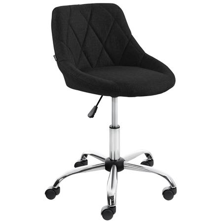Arbeitshocker DOVER, Stoffpolsterung mit Ziernähten, Farbe Schwarz