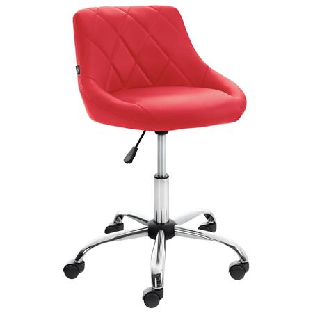 Arbeitshocker DOVER, Kunstlederpolsterung mit Ziernähten, Farbe Rot
