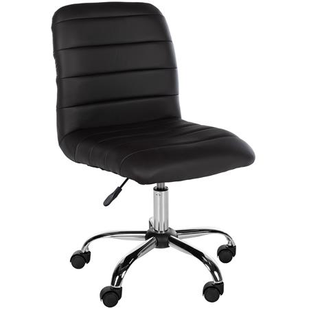 Bürostuhl KIMU, gepolstert und bequem, Metallgestell, Kunstleder, Farbe Dunkelbraun