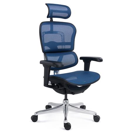 Ergonomischer Stuhl ERGOULTRA, 100% verstellbar, höchste Funktionalität, ausgezeichnete Qualität, Netzstoff, Farbe Blau