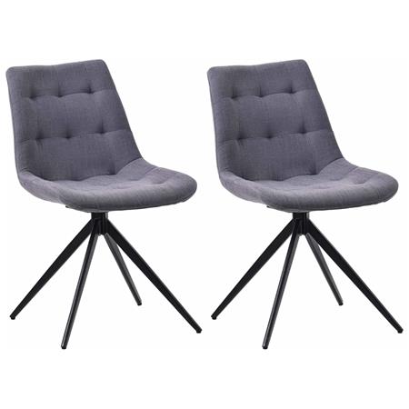 Im 2er Set: Besucherstuhl KEATON STOFF, angenehm gepolstert und drehbar, Stoffbezug, Farbe Grau