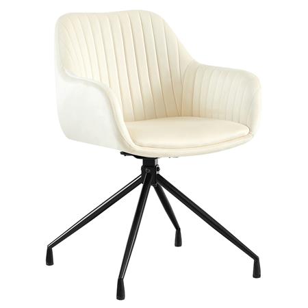 Besucherstuhl TANNER, Metallgestell, drehbar, Samtbezug, Farbe Creme