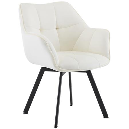 Besucherstuhl SUTTON, drehbar, bequem und modern, Metallgestell, Samtbezug, Farbe Creme
