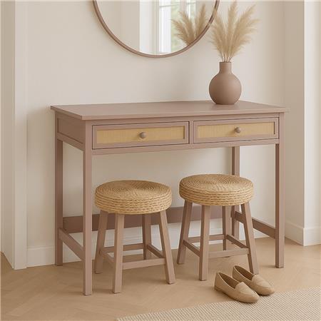 Schreibtisch ORBIT, Abmessungen 78x11 x60 cm, 2 praktische Schubladen, modernes Design, aus Holz, Farbe Taupe
