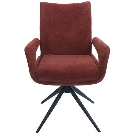 Besucherstuhl LELIA, drehbar, weich gepolstert, stillvolles Design, Stoff, Rotbraun