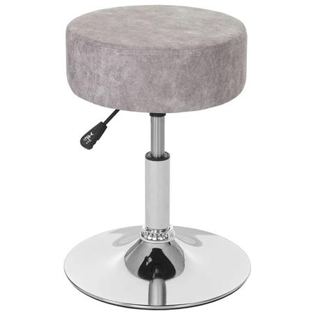Arbeitshocker DANKO, 360º drehbar, höhenverstellbar, Polstersitz, Wildlederimitat, Farbe Vintage Grau
