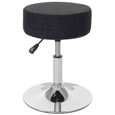 Arbeitshocker DANKO, 360º drehbar, höhenverstellbar, Polstersitz, Stoff, Farbe Dunkelgrau