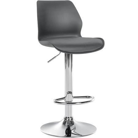 Bürohocker DALIAN, modern und vielseitig, Trompetenfuß, Kunstleder, Farbe Grau