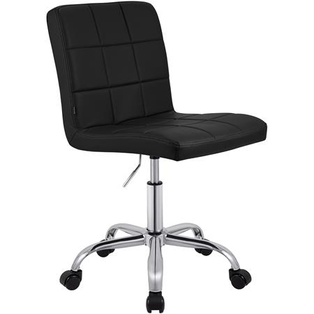 Bürostuhl CLIP KUNSTLEDER, attraktives modernes Design, Metallgestell, Kunstlederbezug, Farbe Schwarz