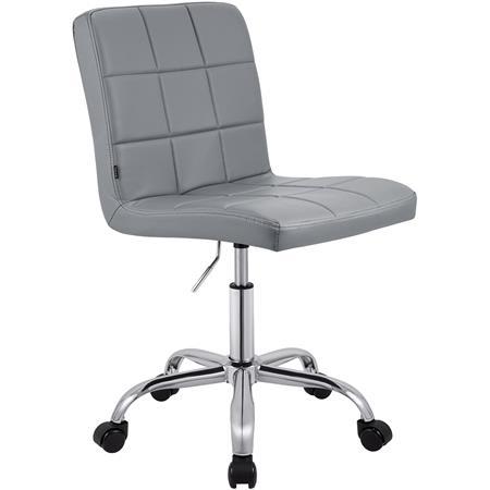 Bürostuhl CLIP KUNSTLEDER, attraktives modernes Design, Metallgestell, Kunstlederbezug, Farbe Grau