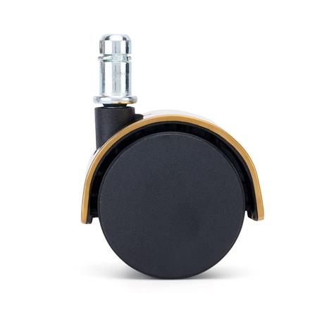 5er Set Bürostuhlrollen COVER, 11x50 mm, verchromtes Design, speziell für Teppichböden, Farbe Golden