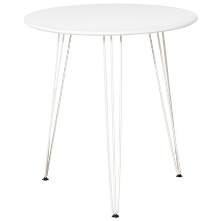 Konferenztisch MIRTA, nordisches Design, rund, Metallbeine, 70 × 75 cm,  Farbe Weiß